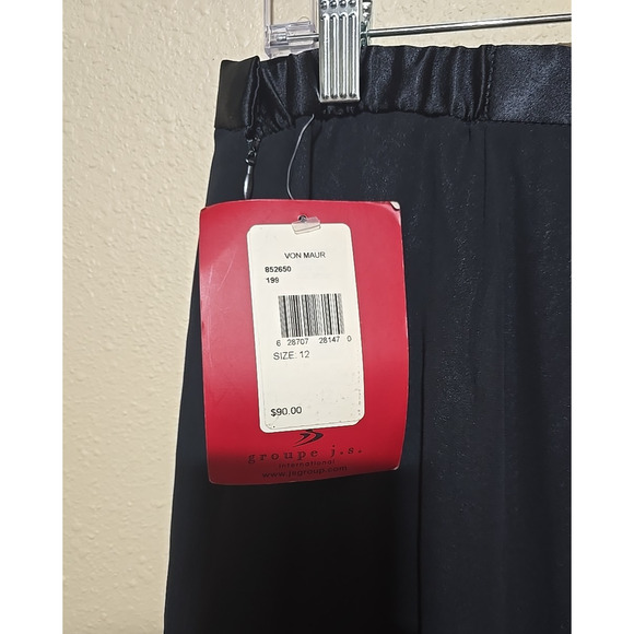 Vtg NWT JS Collections Black Straight Leg Formal Career Dress Pants Womans Sz 12 - Picture 5 of 8